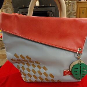 Elegant Coral and Light Blue Tote Bag